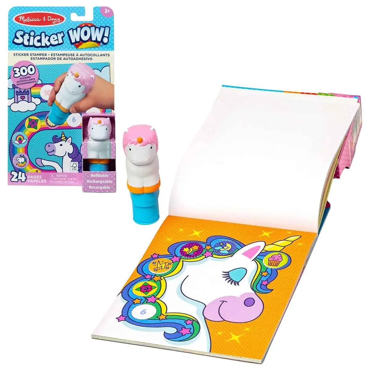 SUNNY, Melissa & Doug, Caderno e Carimbo Unicórnio, Acima de 3 anos