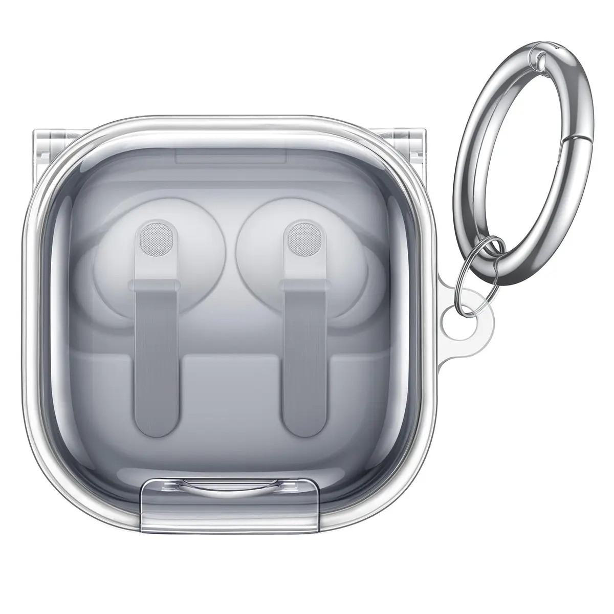 JETech Capa com Trava de Segurança para Galaxy Buds 4 Pro/4, Claro | Suporte, Mosquetão, TPU Transparente, Proteção Contra Choques, Suporta Carregamento sem Fio - 1