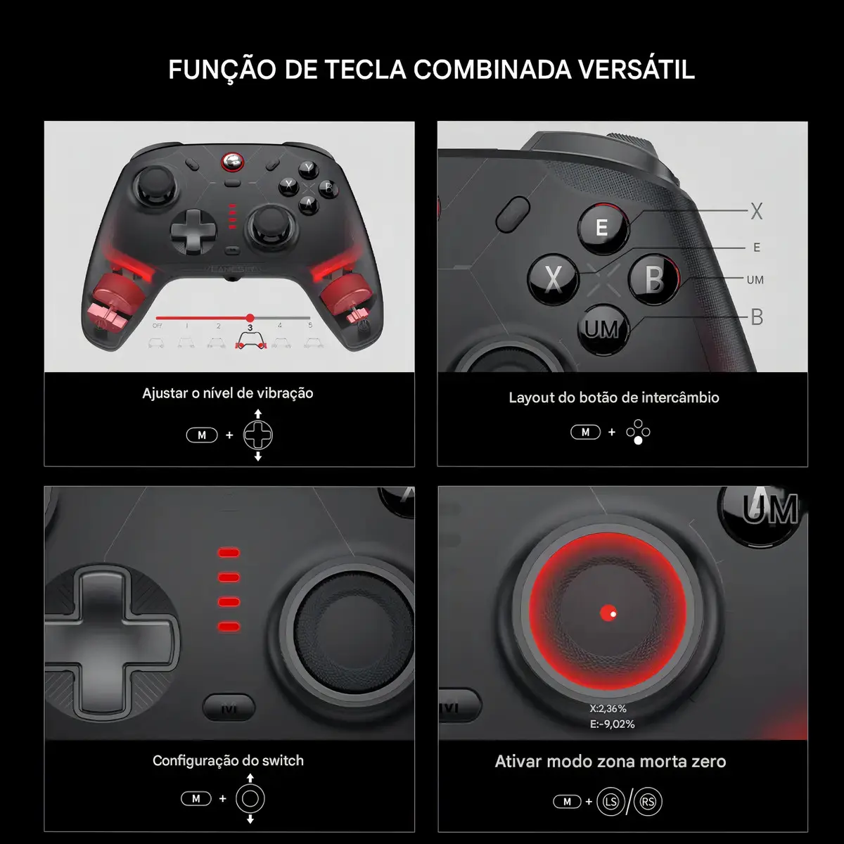 Controle Gamesir Cyclone 2 Bundle Edition Dock Carregamento para Pc Switch Ios Android Steam Celular Hall Effect Branco thumbnail 6