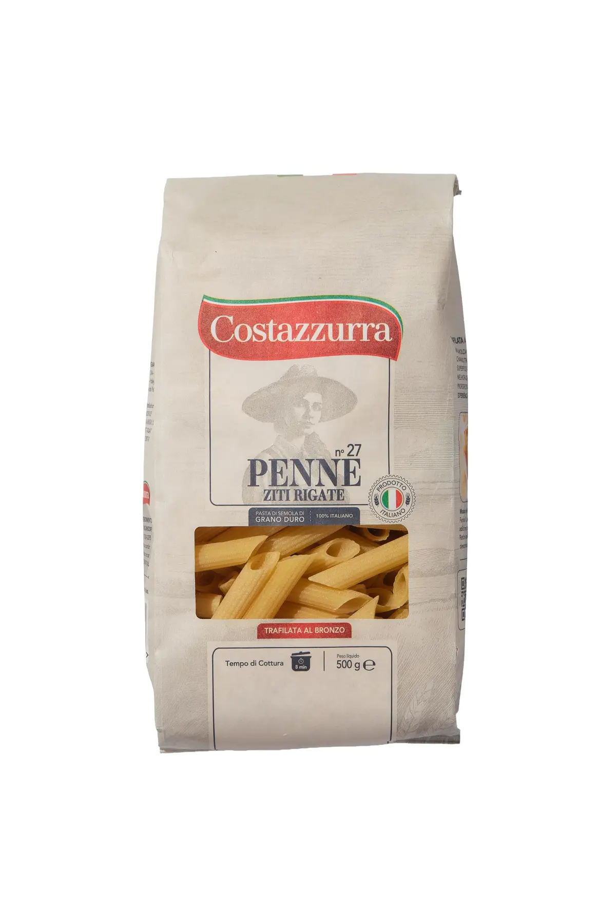 Macarrão Tipo Penne Zite Rigate 27 Costazzurra, 500g - 1