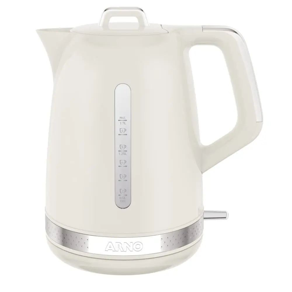 Chaleira Elétrica Arno Soleil 1,7L Marfim SKET, Design Retrô, Base Giratória 360º, Bico de Precisão e Visores Laterais, 220V