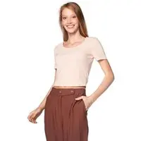 Blusa Cropped Feminina Cativa Ribana Rosa Claro - 1