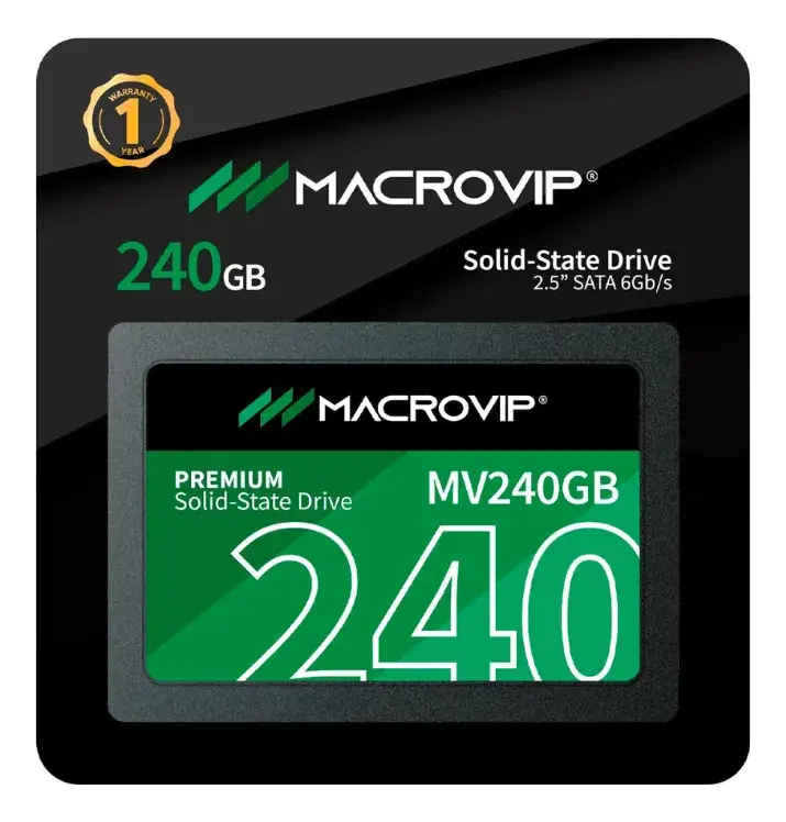 Ssd 2.5 Sata Iii Macrovip Premium 240gb Preto E Verde