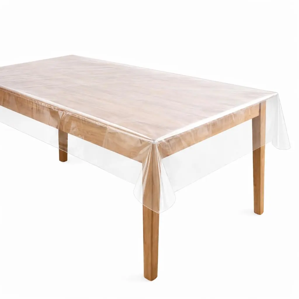 Toalha De Mesa Impermeável De Plástico Transparente No Tamanho 135x220 Cm - 1