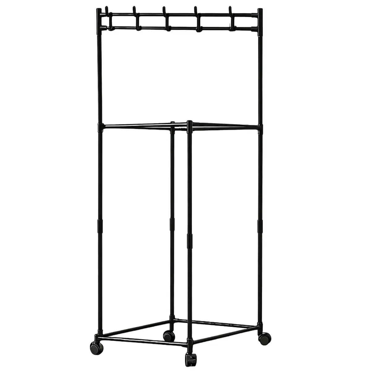 Arara 4 Nichos Com Prateleira Guarda Roupa (4 Nichos- Preto) - 1