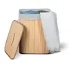 Cesto de Roupa Suja de Bambu 50L com Tampa - 1
