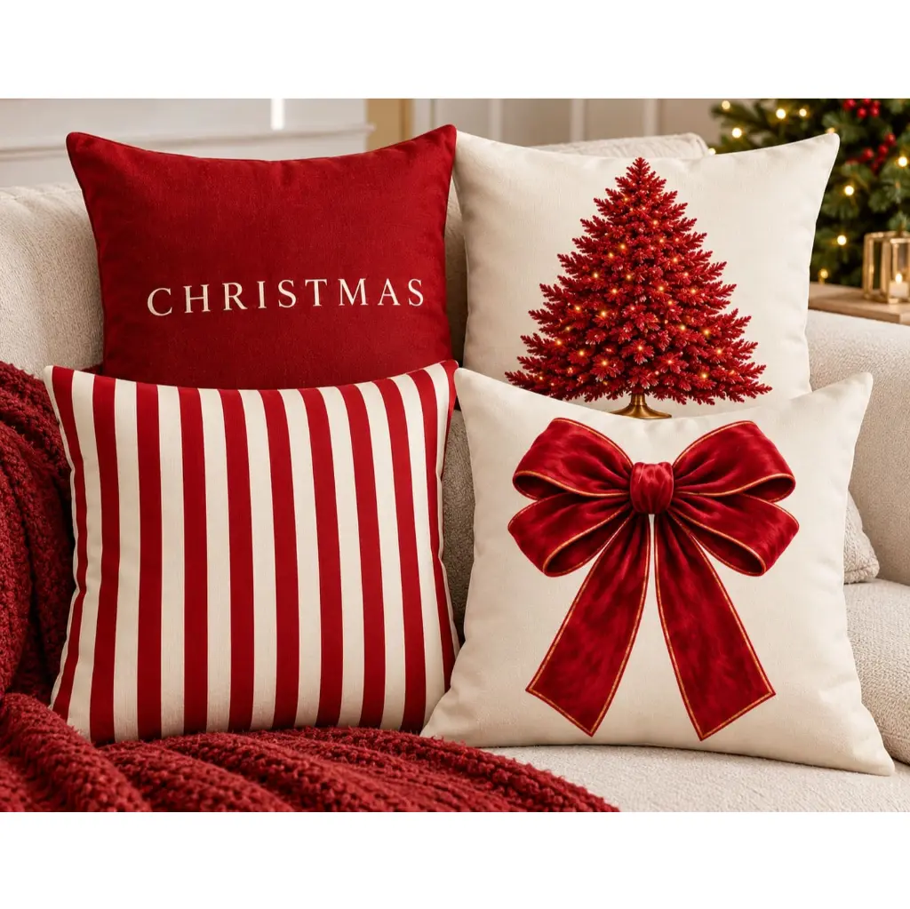 Kit 04 Capa De Almofada 45cm x 45cm Decorativa Natal Areia - 1