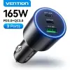 (Moedas R$87) Carregador Carro Veicular 165W USB-C PD QC3.0 Rápido - 1