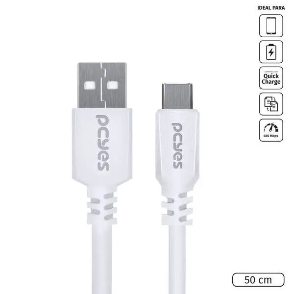 Cabo Usb A 2.0 Para Usb Tipo C Para Celular Smartphone 50cm B - 1