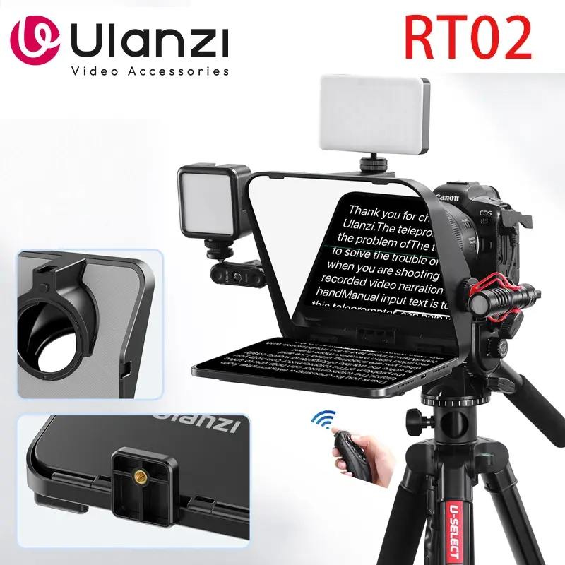 Monitor Teleprompter Ulanzi para iPhone 17 16 15 Pro Max, Câmeras Sony Canon Nikon DSLR, Mini Teleprompter Portátil para Smartphone