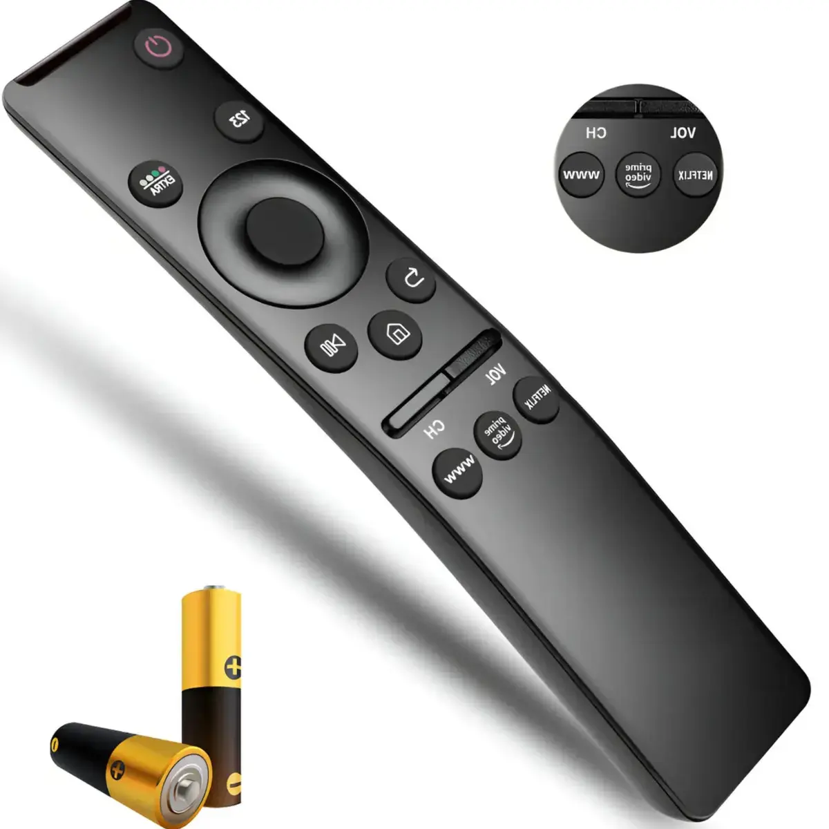 Controle Remoto Para Smart TV Samsung 4k Com Pilhas E Teclas Netflix Prime Video GloboPlay Preto thumbnail 6