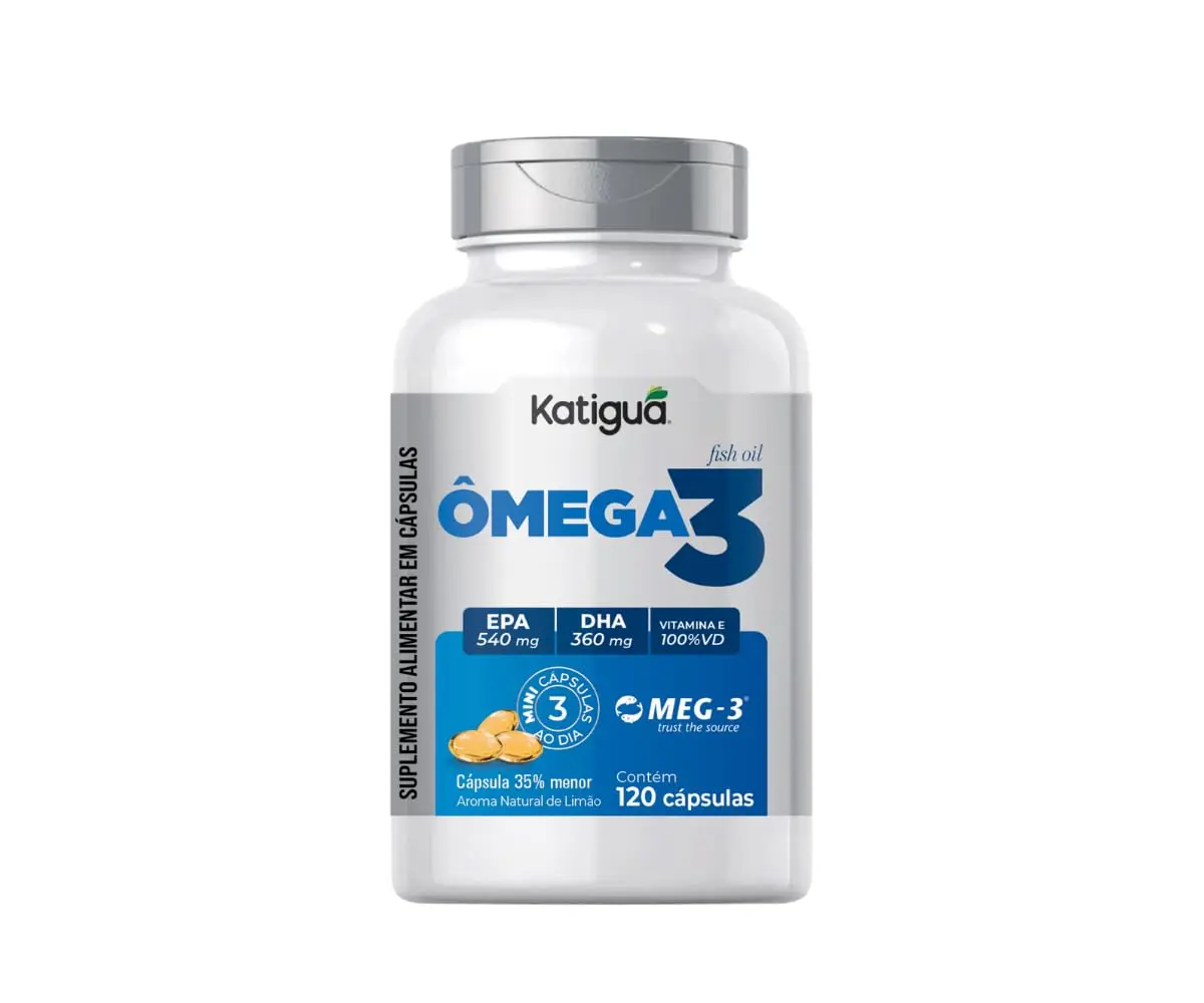 Katiguá, Ômega 3, MEG-3, EPA + DHA, 3000mg, Fish Oil, 120 Cápsulas Soft Gel • 40 doses, Branco