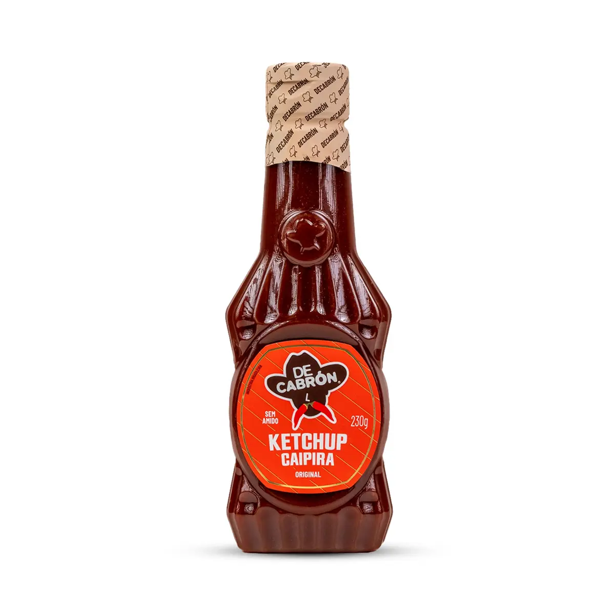 Ketchup Decabrón, Original Caipira, Sem Pimenta, 230g | Vegano, Sem Glúten, Alta Concentração de Tomates Maduros
