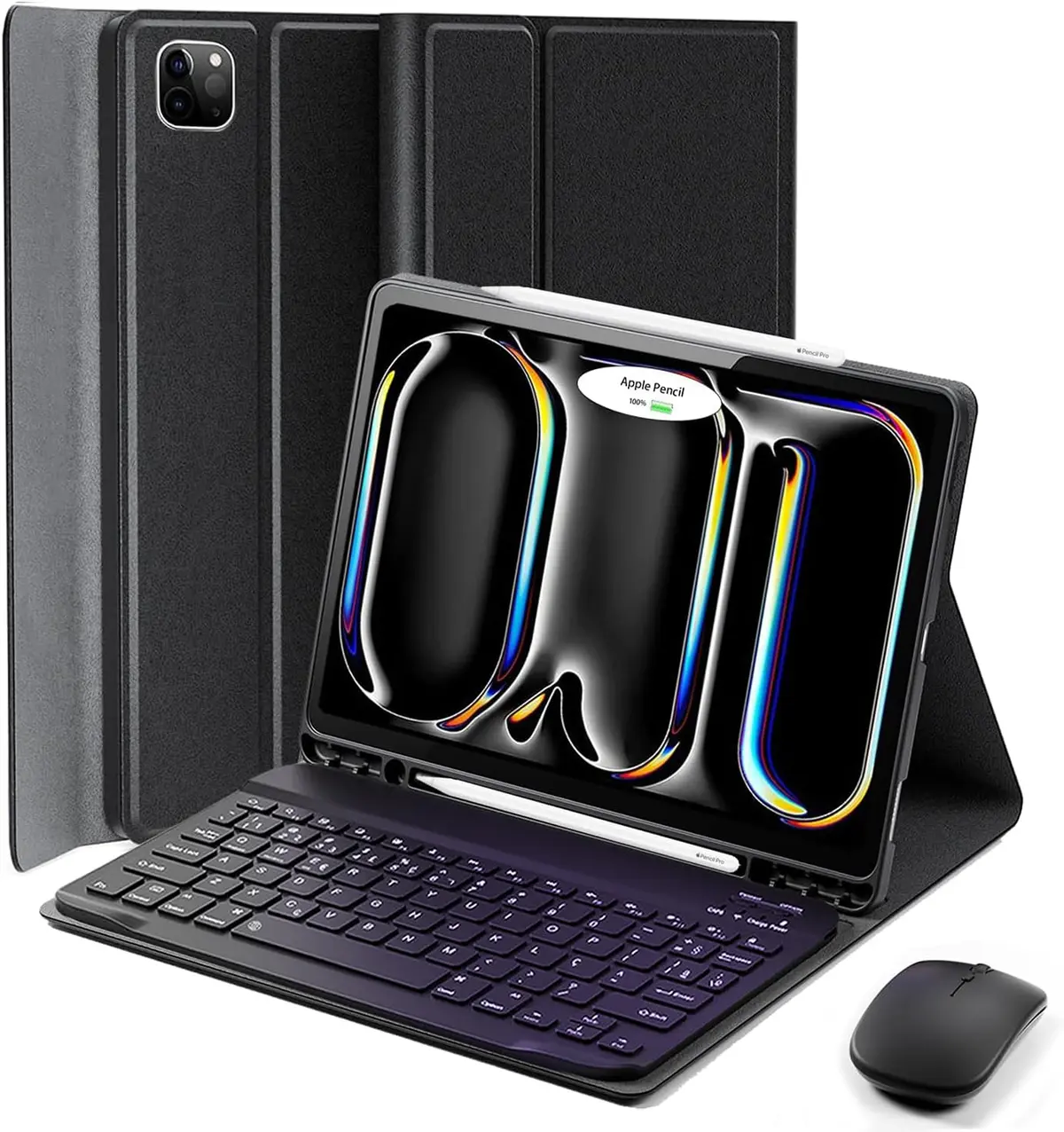 Capa com Teclado para iPad Pro 13 Polegadas M5 / M4 (2025/2024) - Preto | Teclado Bluetooth destacável, Mouse, Compartimento Integrado para Caneta, Função de Despertar Automático - 1
