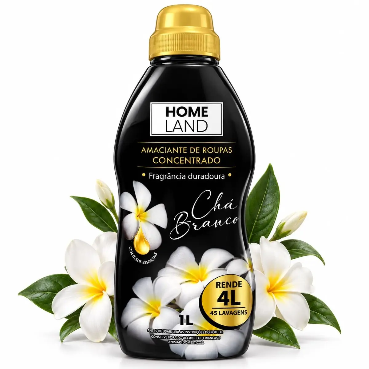 Amaciante de Roupas Concentrado 1L Chá Branco rende 4L | Fragrância de Chá Branco, Super concentrado, Perfumação Duradoura