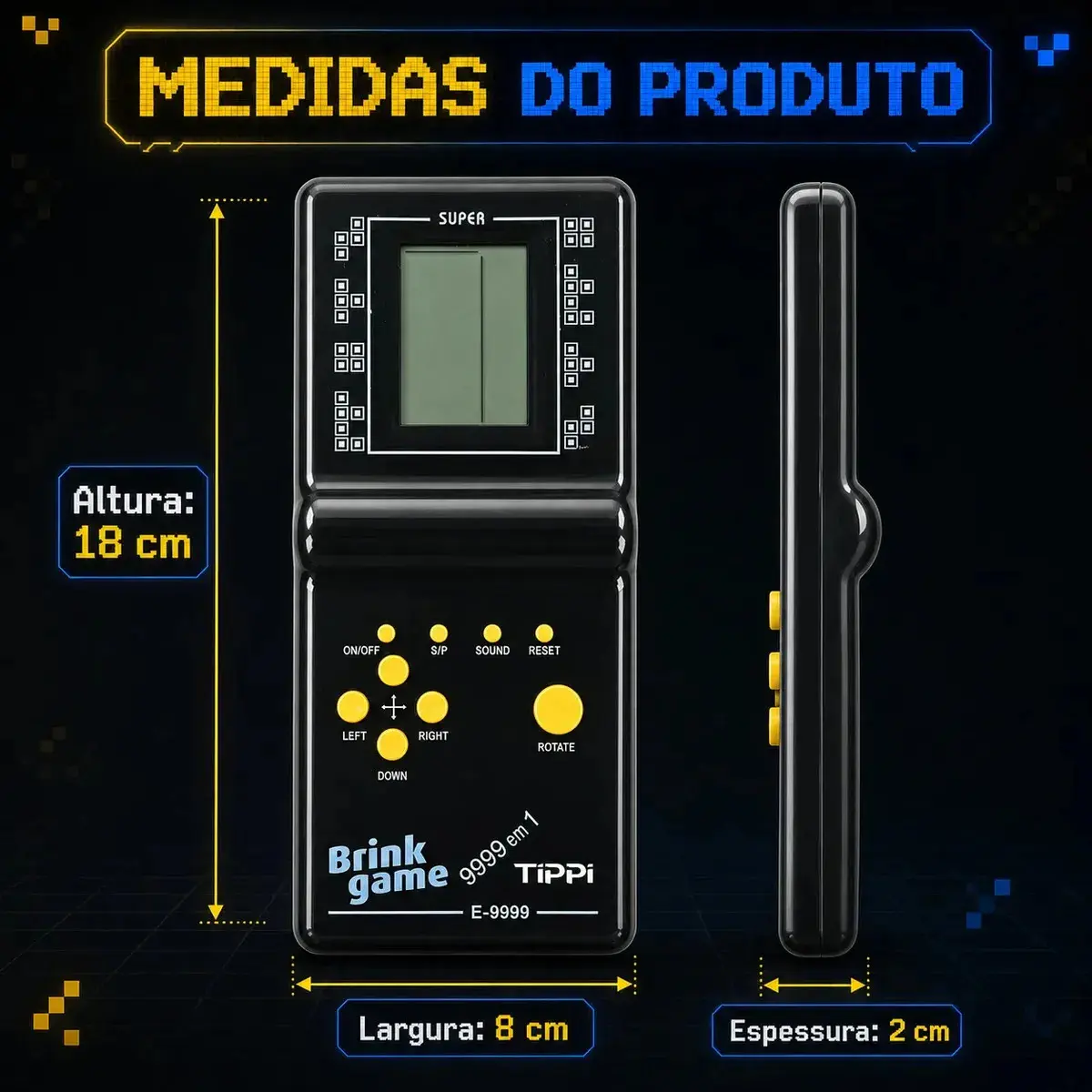 KIT 2 Mini Video Games Portáteis 9999 Em 1 Retrô Clássico Tela LCD Brinquedo Retrô Infantil E Adulto game Portátil Kizumba thumbnail 7
