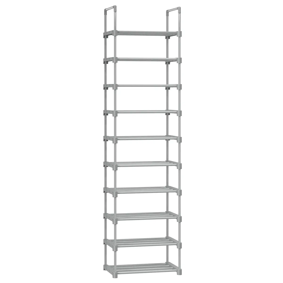 SONGMICS Sapateira, Organizador de Sapatos de 10 Níveis, Design Personalizável, Estrutura de Metal, Estante que Economiza Espaço, para Closet, Corredor, 30 x 45 x 174 cm, Cinza BRLSA025G02