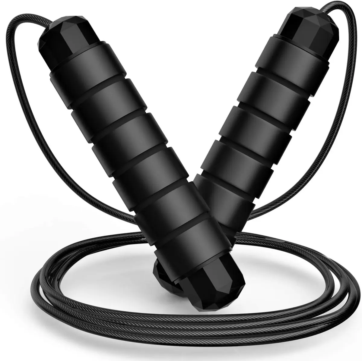 Corda de Pular Profissional Ajustável em Aço com Rolamentos | Sem emaranhados, Alças ergonômicas, Para treino em casa, Cardio e emagrecimento, Para adultos e crianças