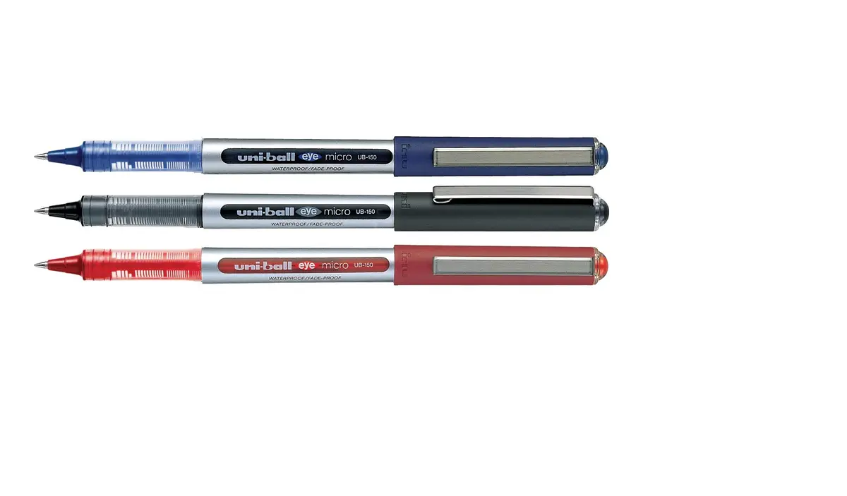 Uni-ball Eye UB 150 Micro Caneta Rollerbal - 0.5mm - Caixa com 6 unidades - Azul Preta Vermelha