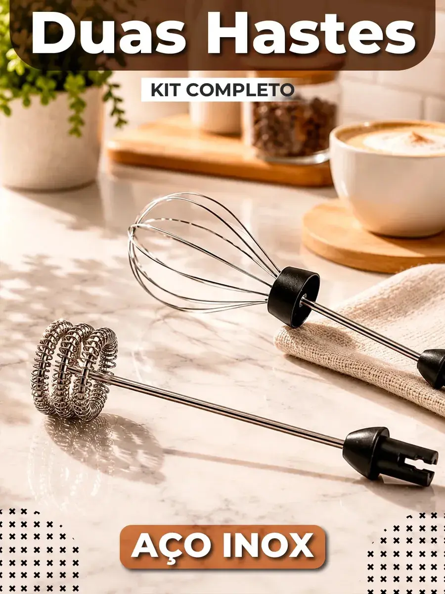 Mini Mixer Elétrico Misturador De Bebidas 2 Em 1 Portátil Fue Recarregável Mexedor De Ovos Whey Leite Café Espuma Shake Drinks Capuccino E Várias Bebidas Homeroarte Preto thumbnail 6