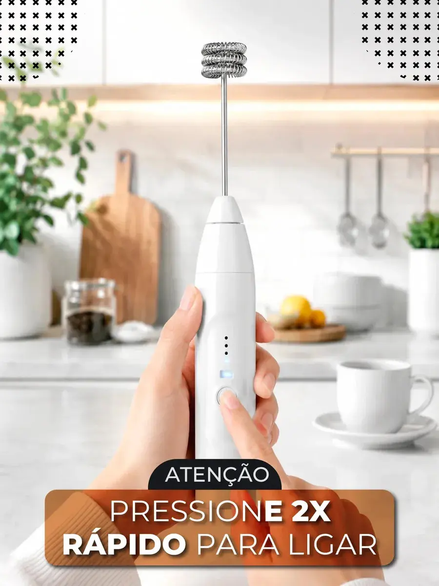 Mini Mixer Elétrico Misturador De Bebidas 2 Em 1 Portátil Fue Recarregável Mexedor De Ovos Whey Leite Café Espuma Shake Drinks Capuccino E Várias Bebidas Homeroarte Preto thumbnail 8