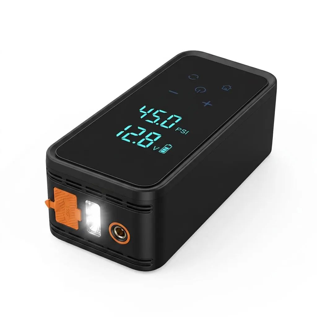 Compressor de Ar Portátil 15000mAh Auxiliar Partida Lanterna LED 12V - 1