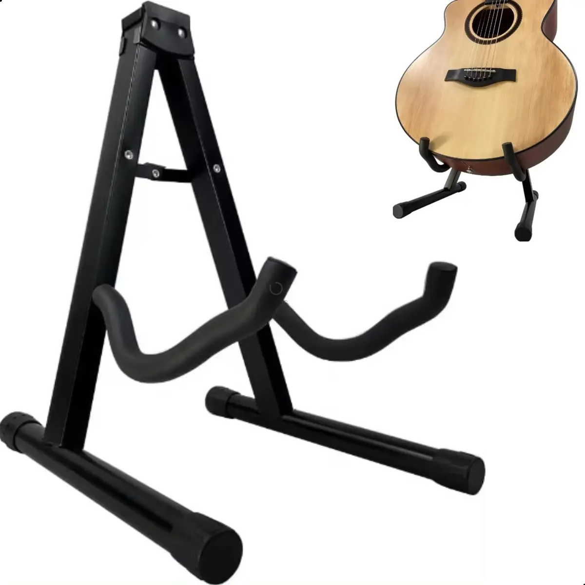 Suporte Violao Chao Guitarra Baixo Profissional Dobravel - 1