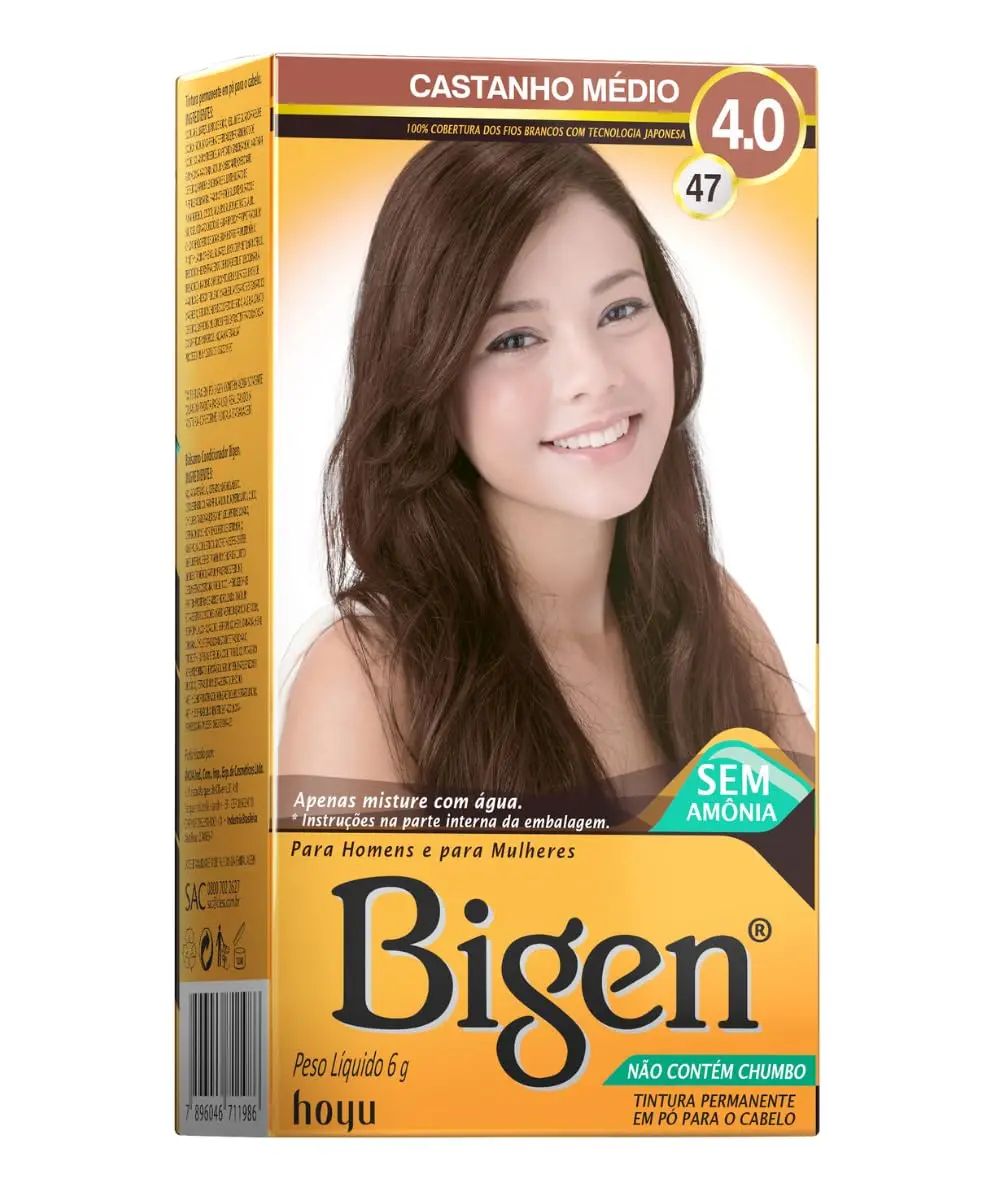 Bigen Tintura Permanente 4.7 Castanho Médio Unit