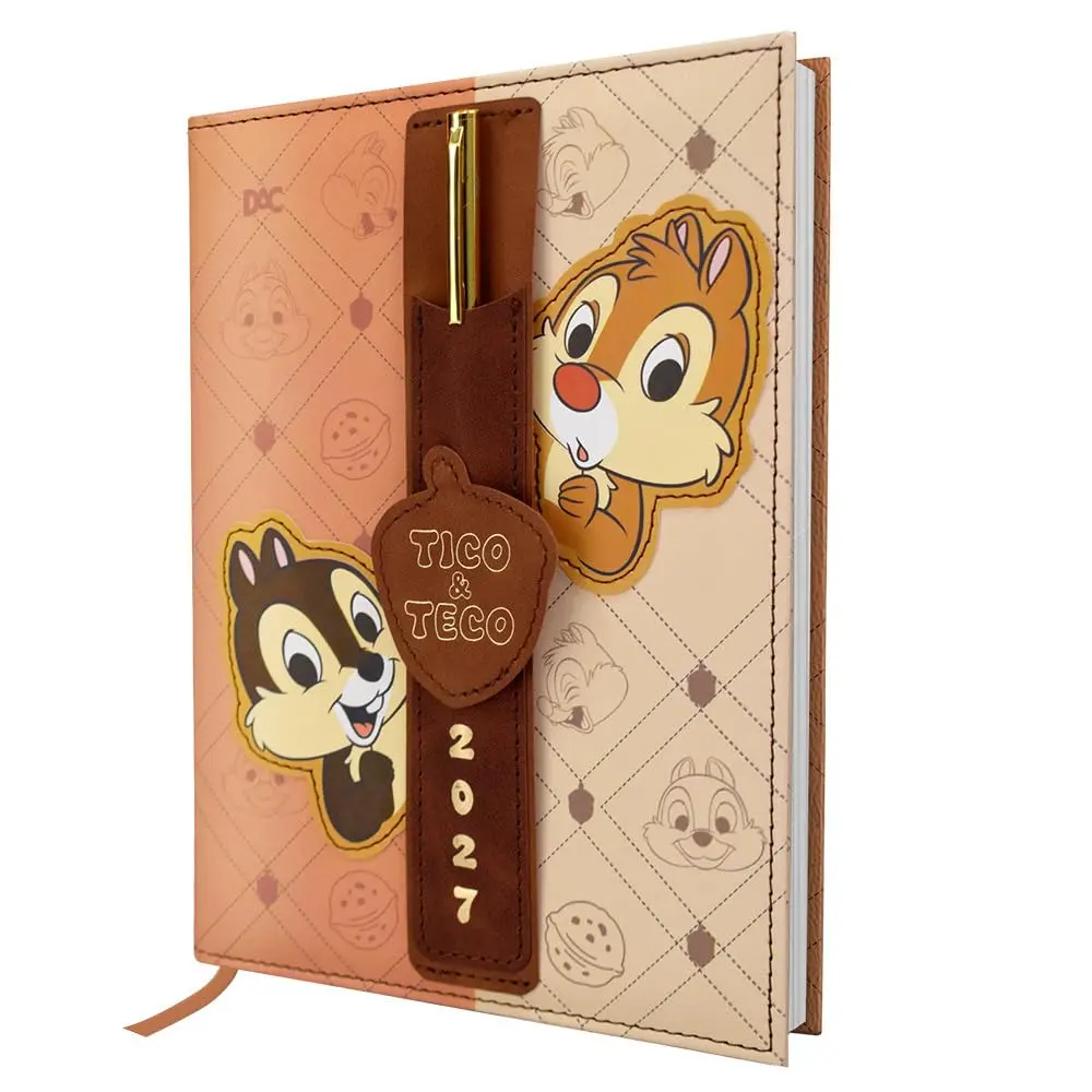 DAC - Agenda maior (13,4cm x 19cm) 2027 com 336 páginas e Fita Marca Página Tico e Teco