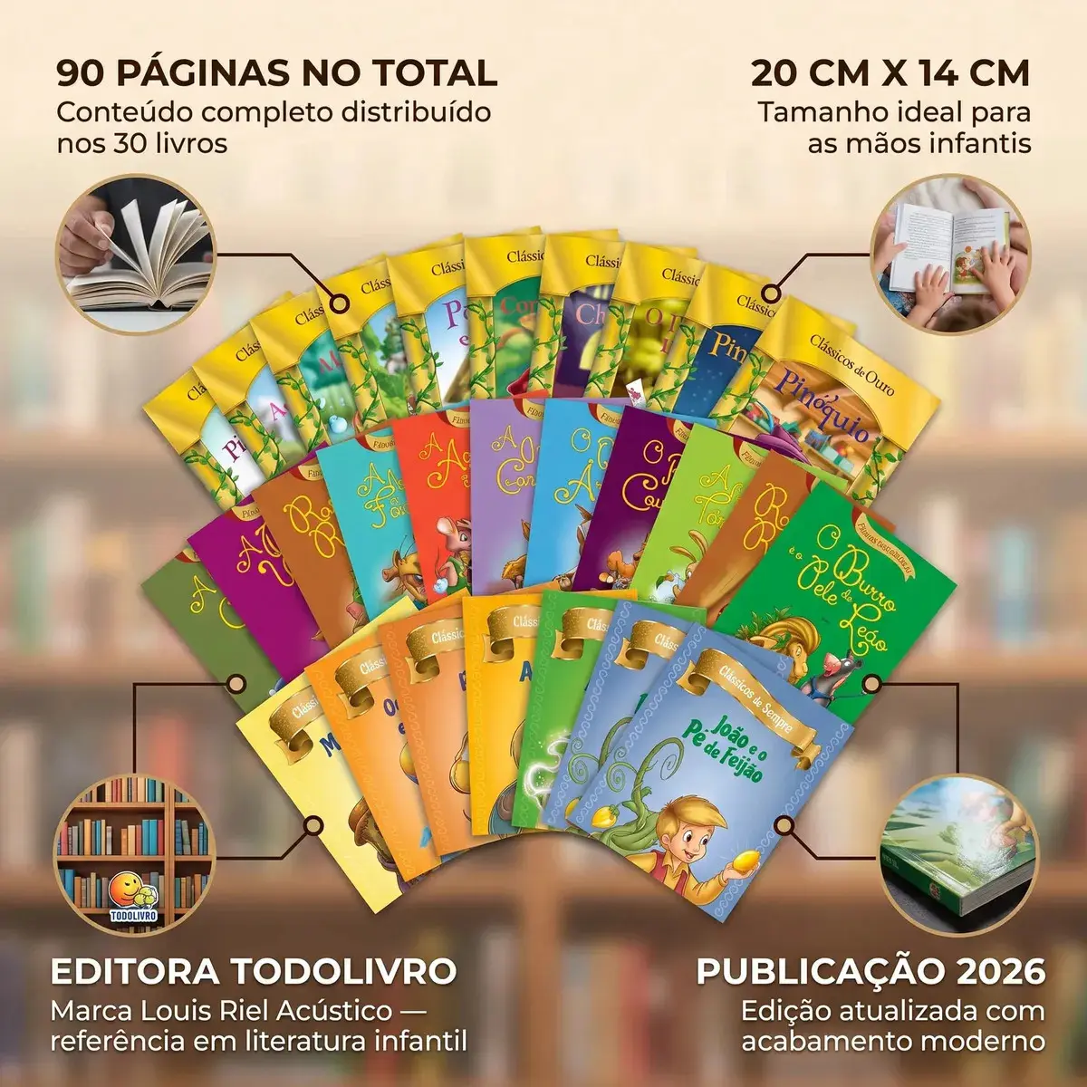 Livros Infantis Kit 30 Volumes Contos Clássicos Fábulas Histórias Coletânea Ouro Inesquecíveis Sempre Ilustrado Educativo Literatura Presente Criança Conto de Fada Português Louis Riel thumbnail 6