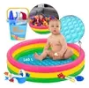 Piscina Inflável Redonda Infantil 140 Litros Colorida + Kit Baldinho de Praia - 1