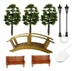 Kit Miniaturas Maquete: Banco, Poste, Ponte, Árvore - 1