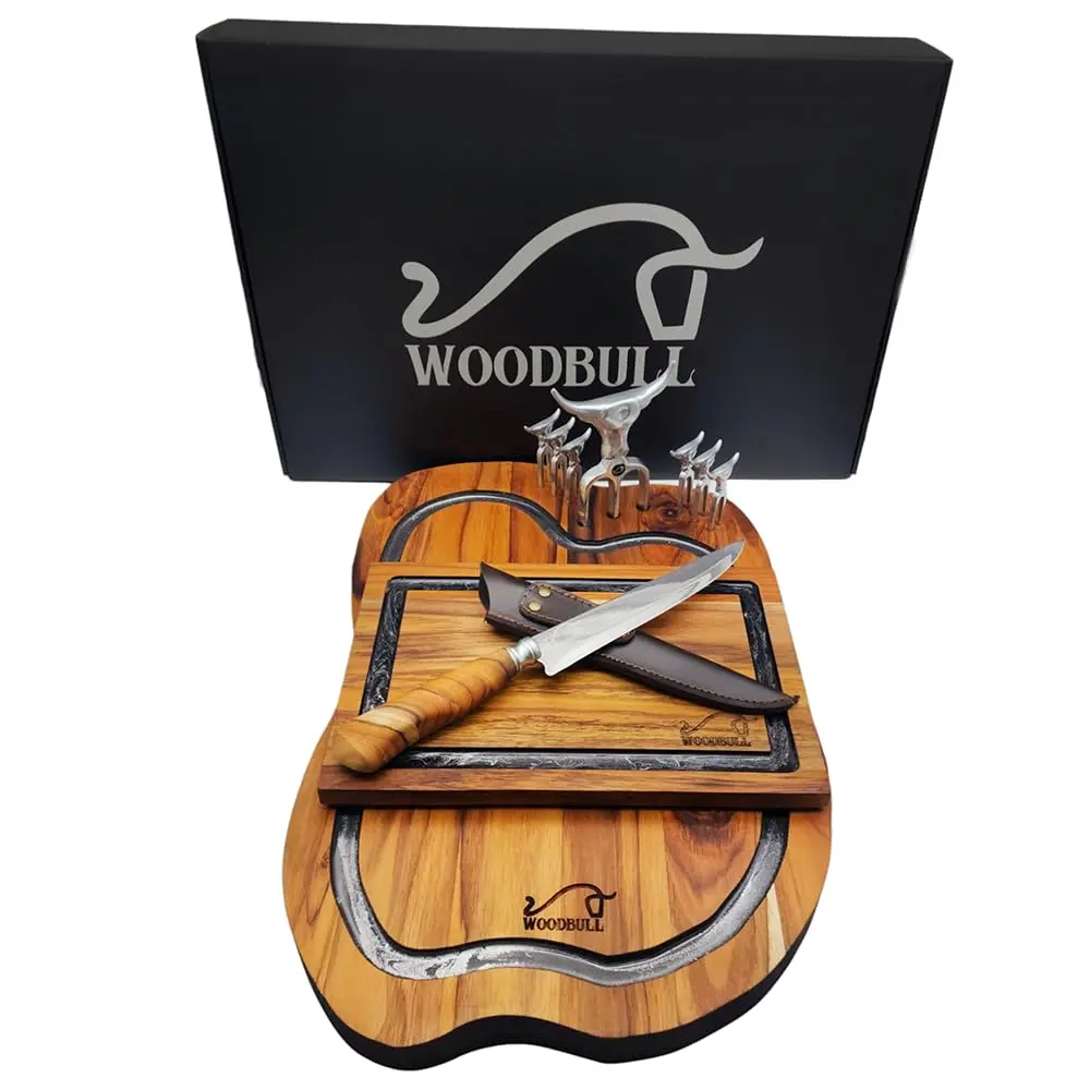 Kit para Churrasco With All com Caixa de Presente, Ideal para Preparar e Servir Carnes e Petiscos com Estilo, Perfeito para Presentear e Celebrar em Grande Estilo – WOODBULL. - 1