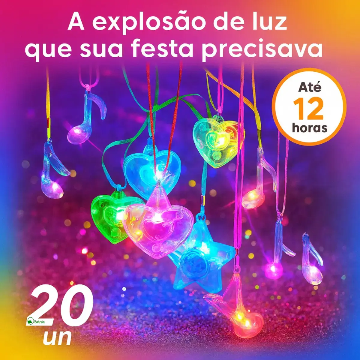 Kit com 20 Colares Luminosos De LED Que Pisca Para Festa Atacado Lembrancinha Aniversario Casamento Baladinha Bahrein thumbnail 5
