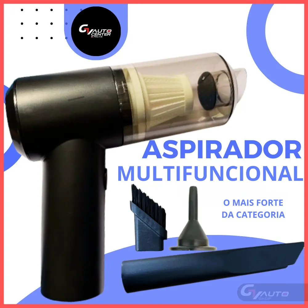 Aspirador Portátil 120W Super Potência | Recarregável USB | Limpeza Rápida para Carro, Sofá e Casa