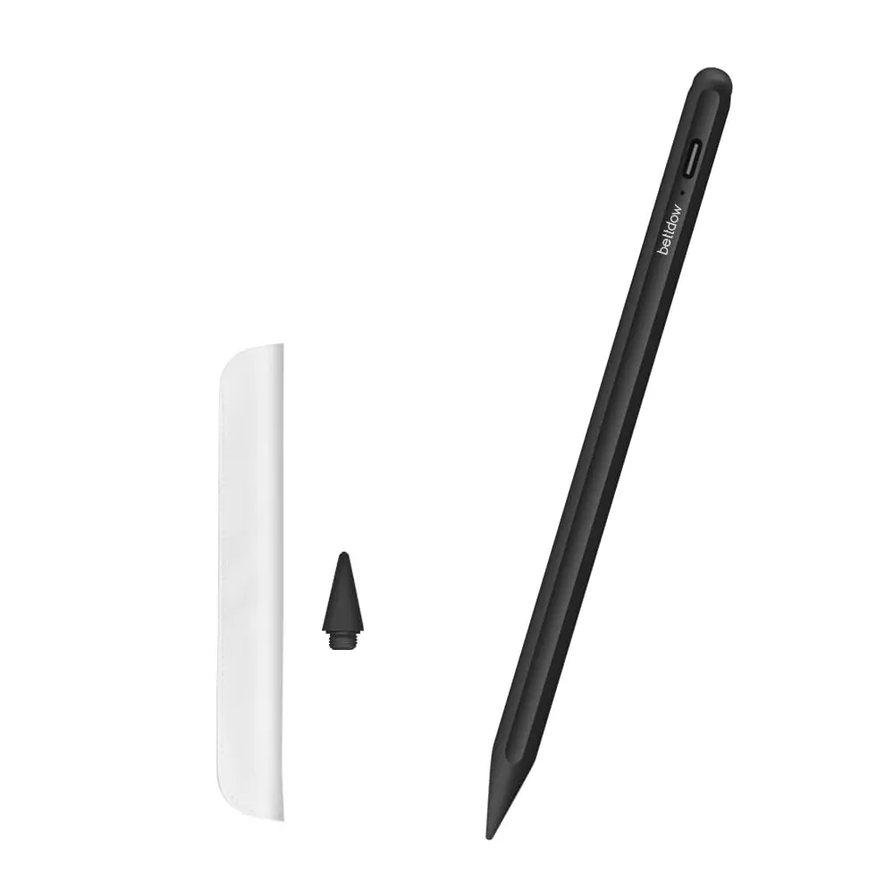 Bettdow Caneta Pencil Para Apple iPad Sensível à Inclinação, Rejeição de Palma da mão, Compatível com 9ª geração 8ª 7ª 6ª Pro 11 12.9 2019 2020 2021 2018 9.7 Mini 5 6 (Preto)