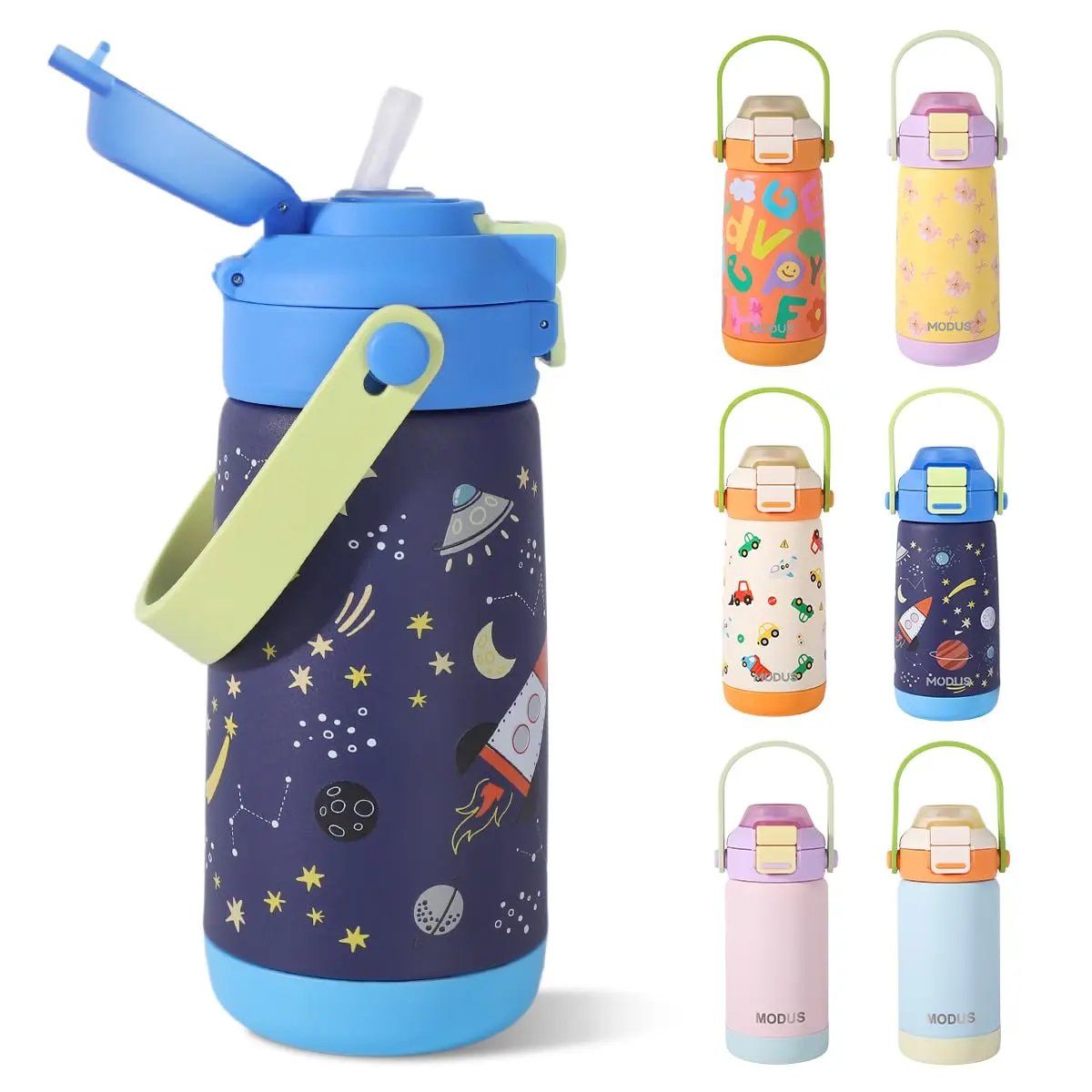 MODUS Garrafa Térmica Infantil 350ml de Aço Inoxidável com Canudo | para Crianças Dois Modos