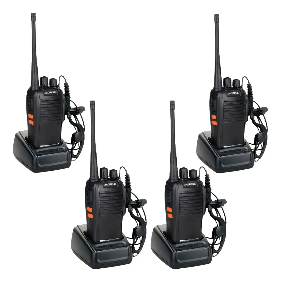 Kit 4 Rádios Comunicação Baofeng BF-777S 16 Canais 12km Alcance 400-470MHz