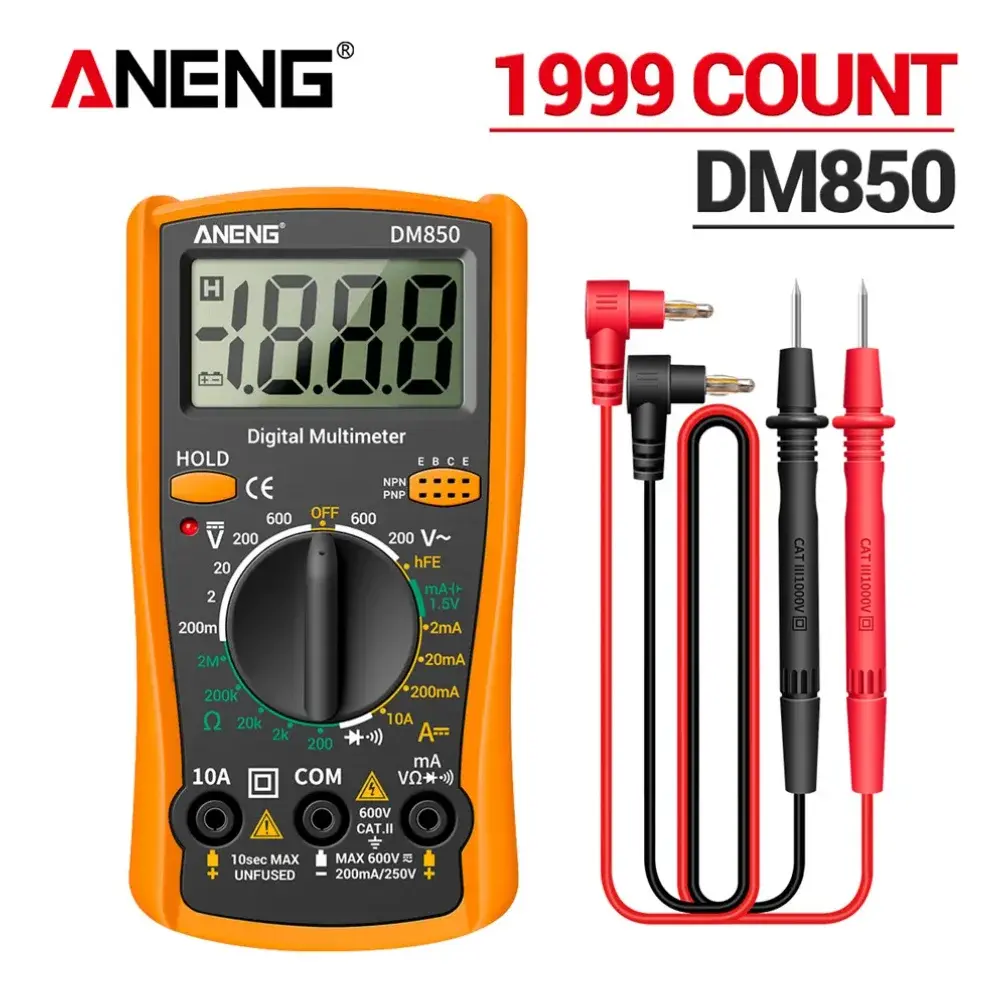 ANENG DM850 Multímetro Digital Automático Profissional 1999 Contagens Auto AC/DC Votage Tester Ohm Corrente Amperímetro Detector Ferramenta