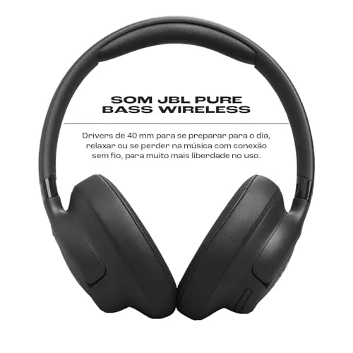 JBL, Fone de Ouvido Bluetooth Over-Ear, Tune 730BT, Sem Fio, Até 76 Horas de Bateria - Preto thumbnail 3