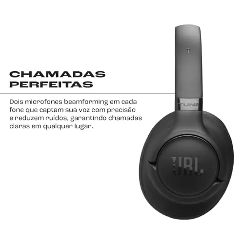 JBL, Fone de Ouvido Bluetooth Over-Ear, Tune 730BT, Sem Fio, Até 76 Horas de Bateria - Preto thumbnail 4