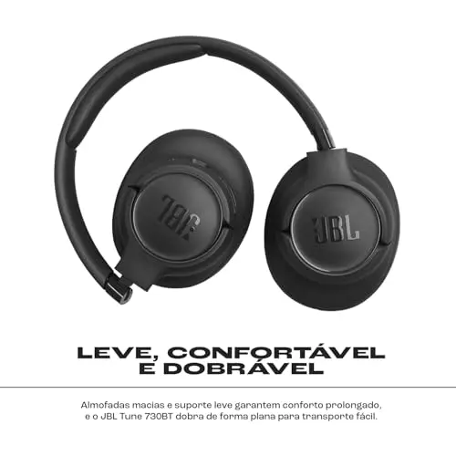 JBL, Fone de Ouvido Bluetooth Over-Ear, Tune 730BT, Sem Fio, Até 76 Horas de Bateria - Preto thumbnail 6