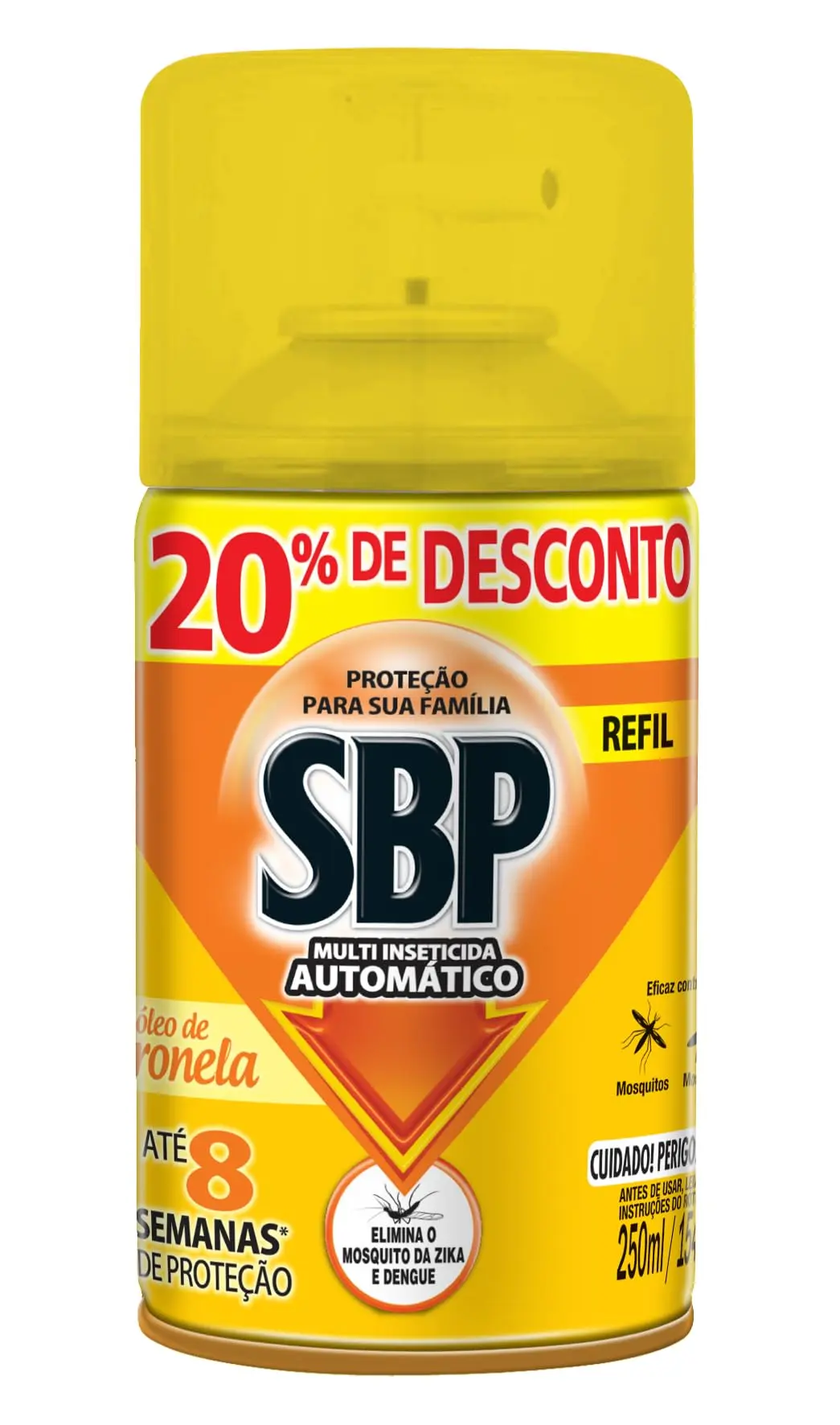 Multi Inseticida Automático Refil Citronela 250 ml Embalagem Econômica, SBP, 250 Ml