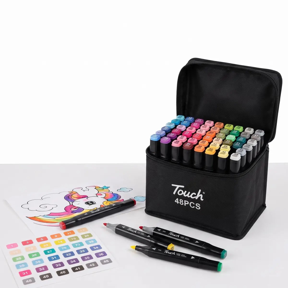 Canetinha Touch Dual Tip 24 e 48 Cores Marcador Ponta Dupla Lettering