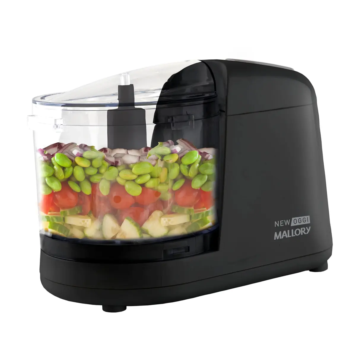 Mini Processador Mallory New Oggi – 150W, 350ml, Corte, Trituração e Moagem, Pés Antiderrapantes, Sistema de Segurança - 127V