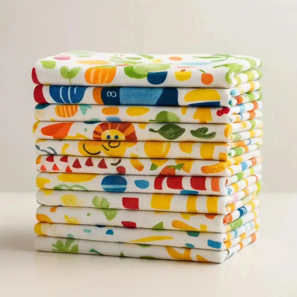 Kit 10 Panos De Prato Atoalhados Algodão 55x35cm Super Absorventes Cozinha Frutinhas