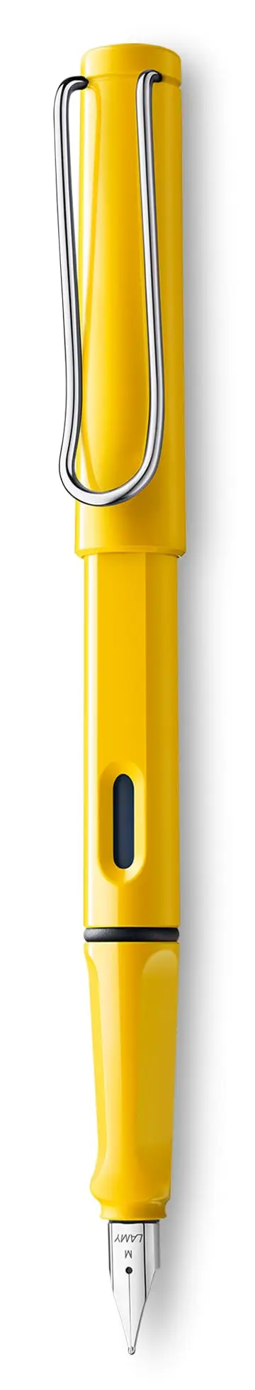 LAMY safari yellow - Caneta tinteiro com grip ergonômico e pena de aço polido M - ideal para escrita e caligrafia - incluindo cartucho azul LAMY T 10 - 1