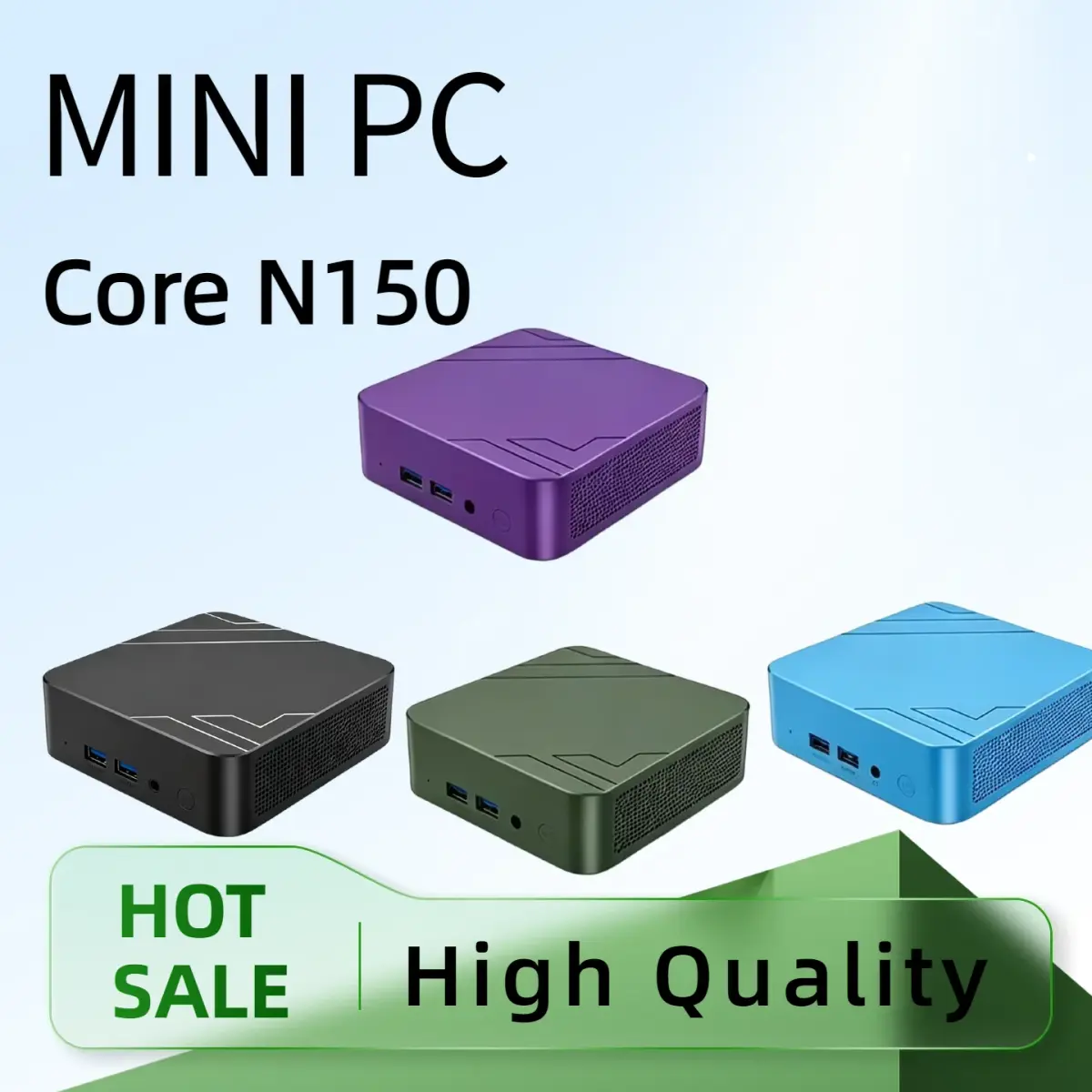 Mini PC Intel Core N150 2026 Compacto com 16GB de RAM, SSD Grande, Tela 4K, WiFi 6, BT 5.2 - Dispositivo Multifuncional para Escritório e Jogos
