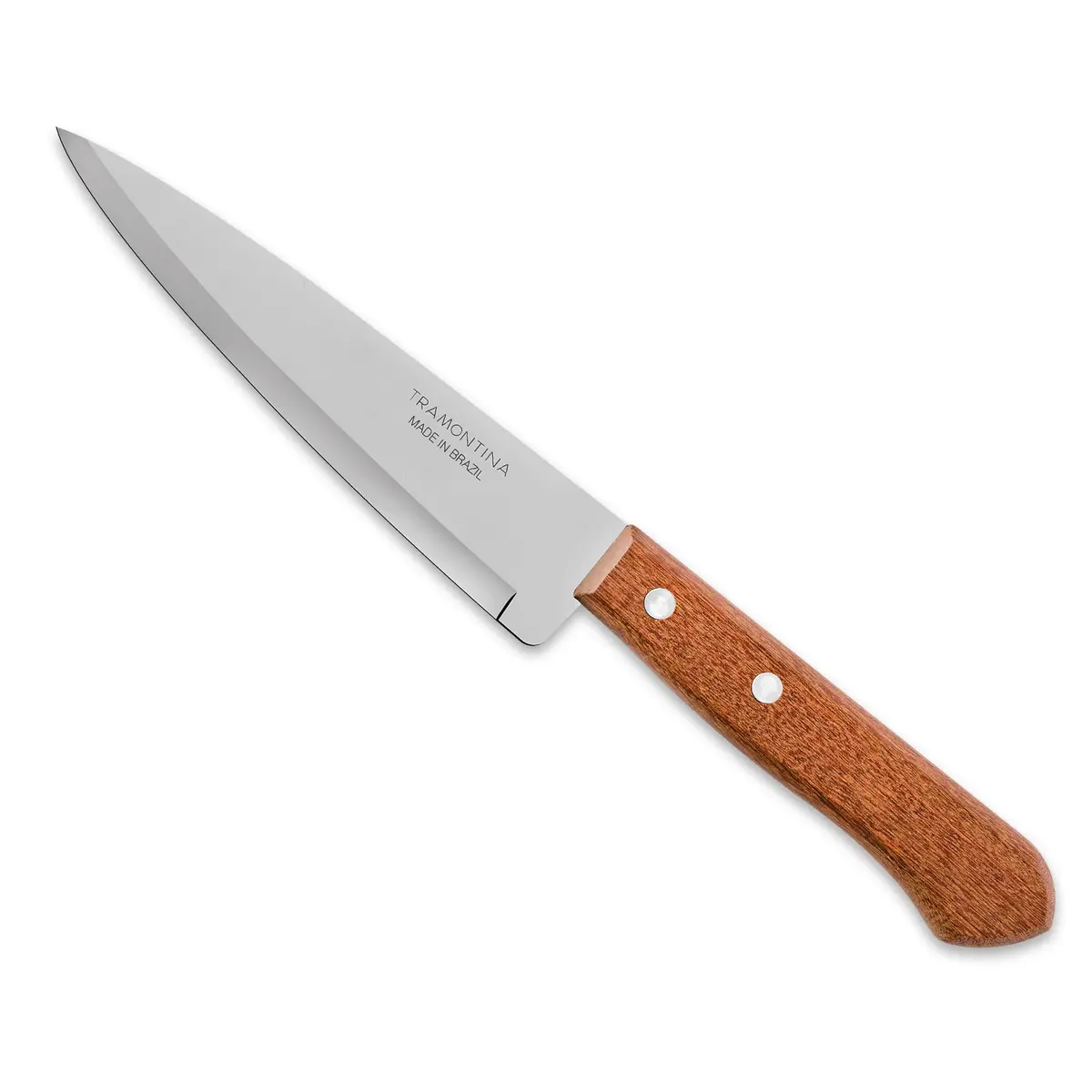 Faca Peixeira e Cozinha Tramontina Dynamic com Lâmina de Aço inox e Cabo de Madeira Natural 5"