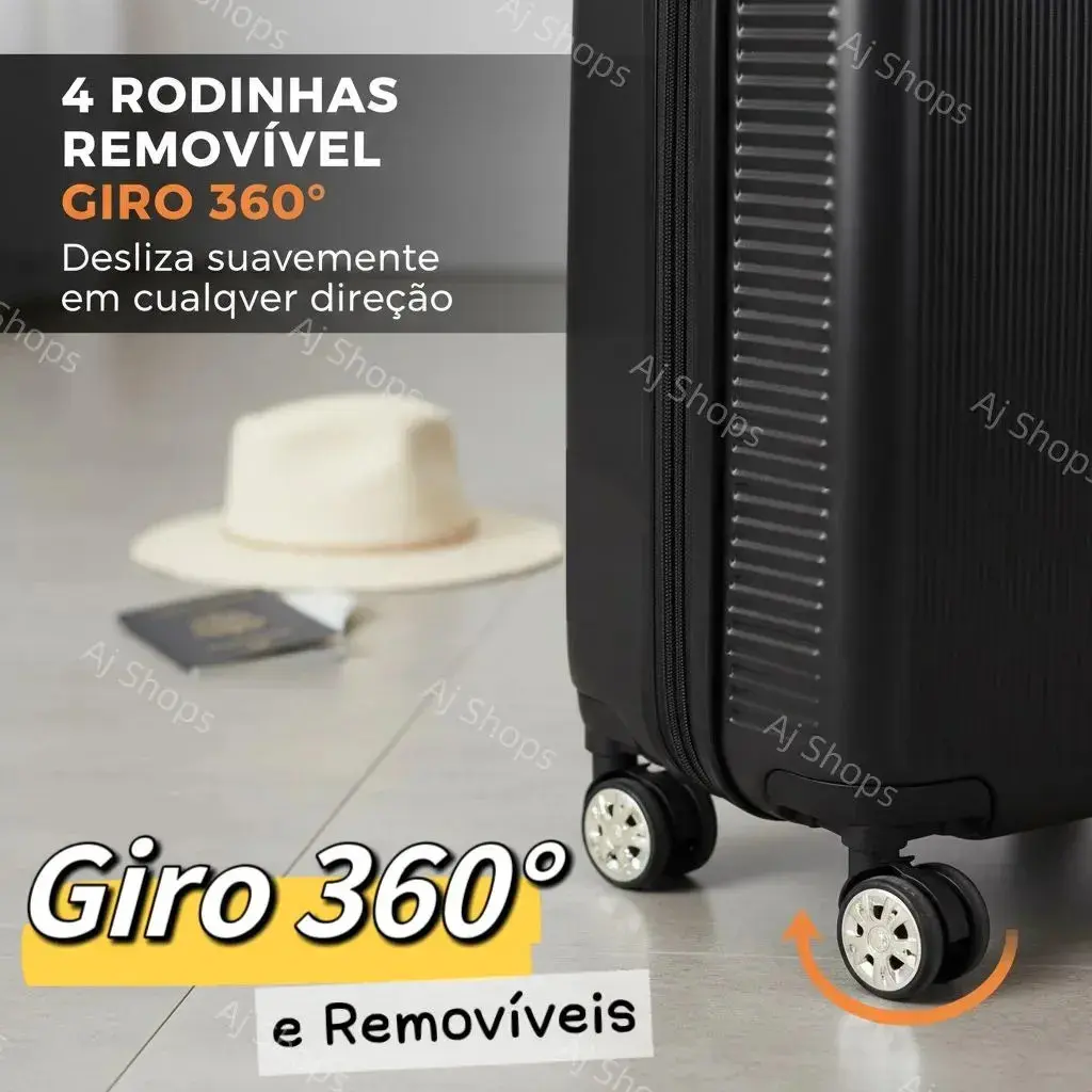 Mala de Bordo Rígida Sweet Studio Bege para Viagem, 55 cm, com Rodas Duplas e Cadeado thumbnail 3